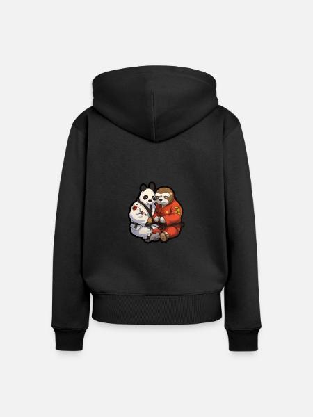Jiu Jitsu Team - Frauen Premium Bio Zip Hoodie - Schwarz