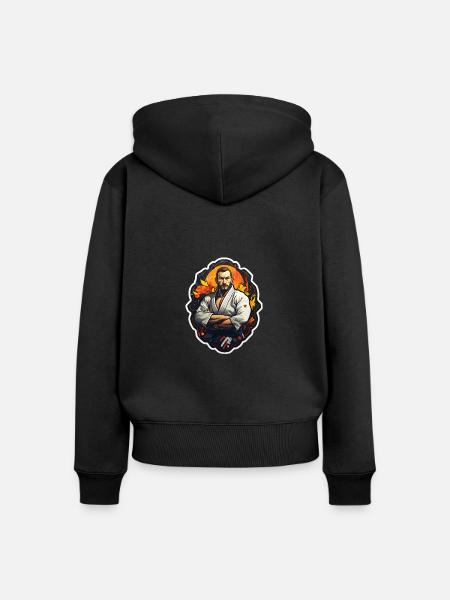 Jiu Jitsu Kämpfer - Frauen Premium Bio Zip Hoodie - Schwarz