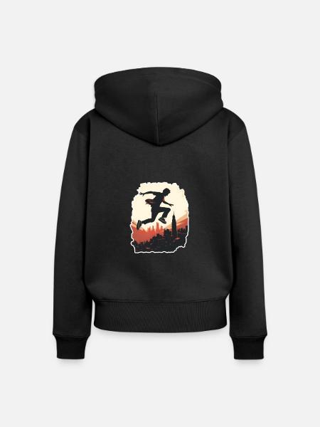 Parkour Freerunning - Frauen Premium Bio Zip Hoodie - Schwarz