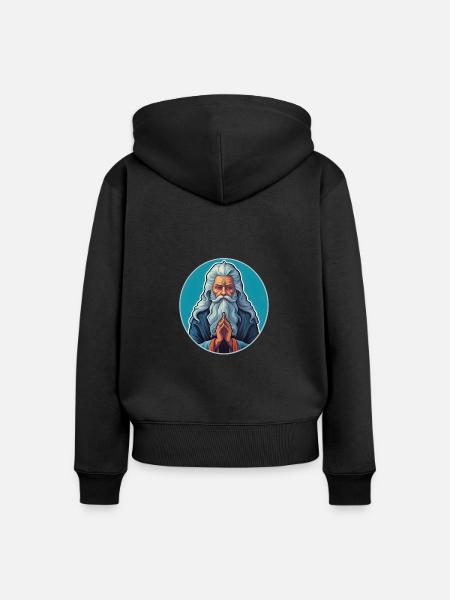 Guru Spiritualität Buddhismus - Frauen Premium Bio Zip Hoodie - Schwarz