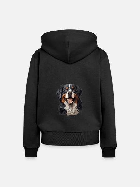 Bernese Mountain Dog - Frauen Premium Bio Zip Hoodie - Schwarz