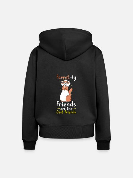 Frettchen Geschenk für Frettchen Besitzer - Frauen Premium Bio Zip Hoodie - Schwarz