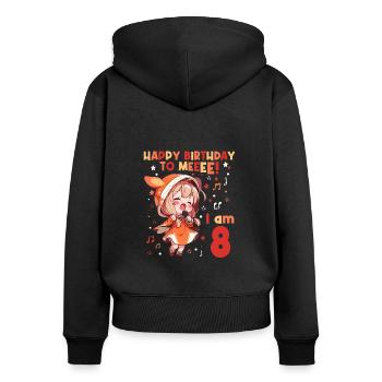 Anime Mandga K-Pop KPop Mädchen 8. Geburtstag - Frauen Premium Bio Zip Hoodie - Schwarz - Hinten - Julia (174cm)
