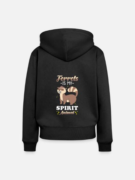 Frettchen Geschenk für Frettchen Besitzer - Frauen Premium Bio Zip Hoodie - Schwarz