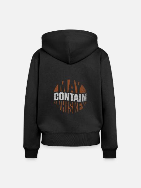 May Contain Whiskey - Frauen Premium Bio Zip Hoodie - Schwarz