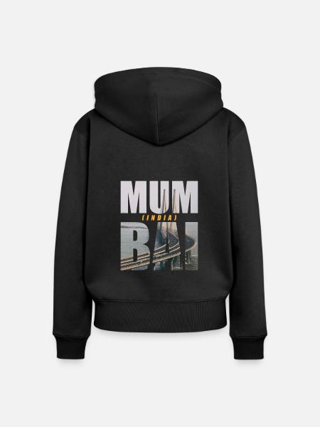 Mumbai Indien Souvenir - Frauen Premium Bio Zip Hoodie - Schwarz
