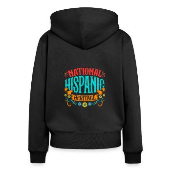 National Hispanic Heritage Feiertag Erbe - Frauen Premium Bio Zip Hoodie - Schwarz - Hinten - Julia (174cm)