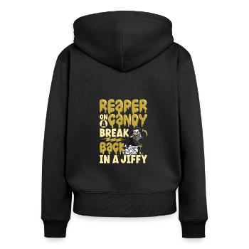 Lustiger Sensenmann-liebhaber Halloween Horror - Frauen Premium Bio Zip Hoodie - Schwarz - Hinten - Julia (174cm)