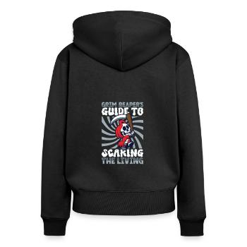 Lustiger Sensenmann-liebhaber Halloween Horror - Frauen Premium Bio Zip Hoodie - Schwarz - Hinten - Julia (174cm)