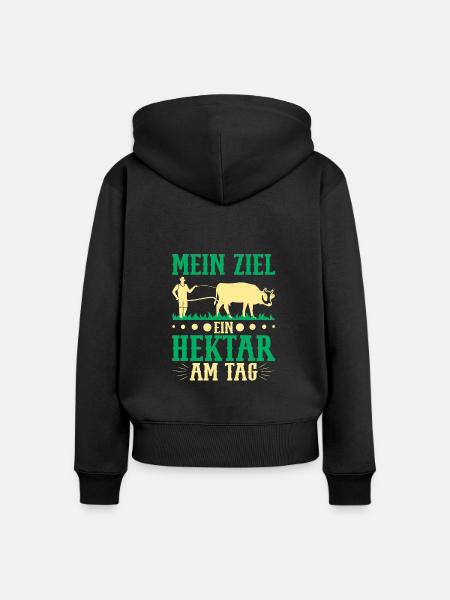 Traktorfahrer Hühnerbauer Landwirte - Frauen Premium Bio Zip Hoodie - Schwarz