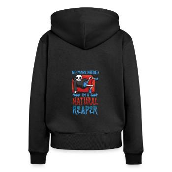 Lustiger Sensenmann-liebhaber Halloween Horror - Frauen Premium Bio Zip Hoodie - Schwarz - Hinten - Julia (174cm)