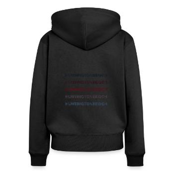 Vintage USA City - Rétro Huntington Beach - Sweat à capuche zippé Premium bio Femme - noir - Dos - Julia (174cm)