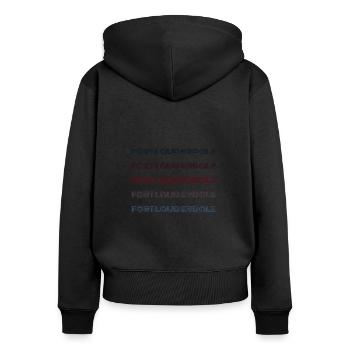 Vintage USA Stadt - Retro Fort Lauderdale - Frauen Premium Bio Zip Hoodie - Schwarz - Hinten - Julia (174cm)