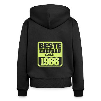 Ehe 1966 - Frauen Premium Bio Zip Hoodie - Schwarz - Hinten - Julia (174cm)