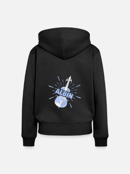 Geschenk für Albin - Frauen Premium Bio Zip Hoodie - Schwarz