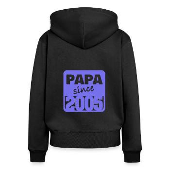 Vater 2005 - Frauen Premium Bio Zip Hoodie - Schwarz - Hinten - Julia (174cm)
