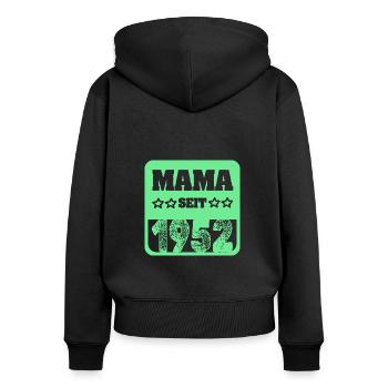 Mutti 1952 - Frauen Premium Bio Zip Hoodie - Schwarz - Hinten - Julia (174cm)