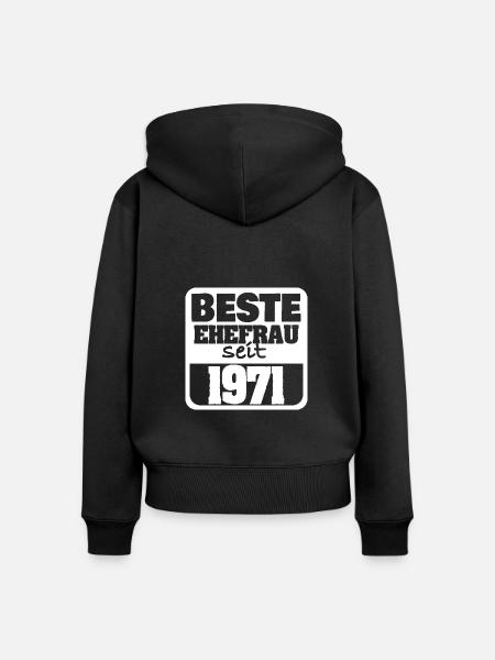 Verlobt 1971 - Frauen Premium Bio Zip Hoodie - Schwarz