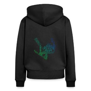 Tauchen Herren Scuba Taucher Scuba Tauchen - Frauen Premium Bio Zip Hoodie - Schwarz - Hinten - Julia (174cm)