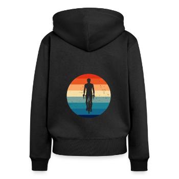 Vélo Vélo Vélo Homme Vélo Femme - Sweat à capuche zippé Premium bio Femme - noir - Dos - Julia (174cm)