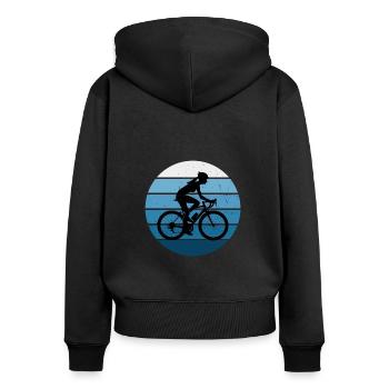 Radeln Herren Radfahrer Radfahren Bike - Frauen Premium Bio Zip Hoodie - Schwarz - Hinten - Julia (174cm)
