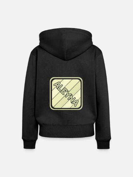Mädchenname Aleyna - Frauen Premium Bio Zip Hoodie - Schwarz