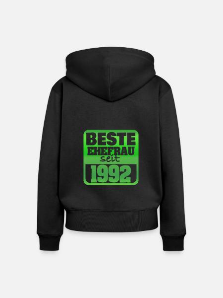 Ehe 1992 - Frauen Premium Bio Zip Hoodie - Schwarz
