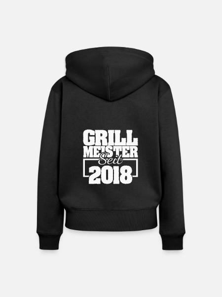 Grillzange 2018 - Frauen Premium Bio Zip Hoodie - Schwarz