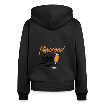 Lustiges Mimosional Love Sonntag Brunch Shirt - Frauen Premium Bio Zip Hoodie - Schwarz - Hinten - Julia (174cm)