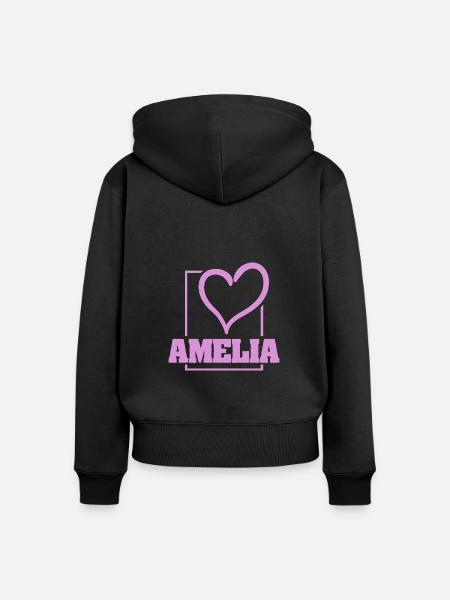 Geschenk für Amelia - Frauen Premium Bio Zip Hoodie - Schwarz