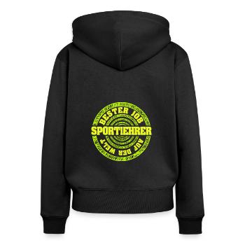 L’éducation physique en tant que métier - Sweat à capuche zippé Premium bio Femme - noir - Dos - Julia (174cm)