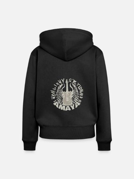 Amaya - Frauen Premium Bio Zip Hoodie - Schwarz