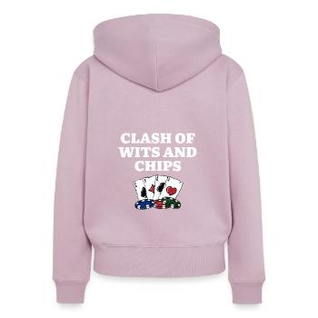 Clash of Wits and Chips Poker Contest Poker - Frauen Premium Bio Zip Hoodie - Altrosa - Hinten - Julia (174cm)