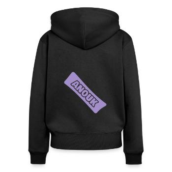 Birth Last name First name Anouk - Women's Premium Organic Zip Hoodie - black - Back - Julia (174cm)