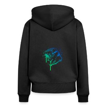 VTT Cyclisme Femmes Cyclisme VTT - Sweat à capuche zippé Premium bio Femme - noir - Dos - Julia (174cm)