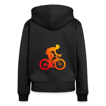 Vélo de route Cycliste de route Vélo de route Vélo de route - Sweat à capuche zippé Premium bio Femme - noir - Dos - Julia (174cm)