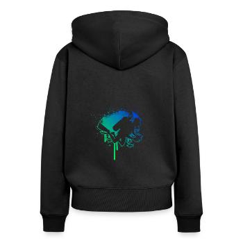 Plongeur Plongée Libre Plongée Homme - Sweat à capuche zippé Premium bio Femme - noir - Dos - Julia (174cm)
