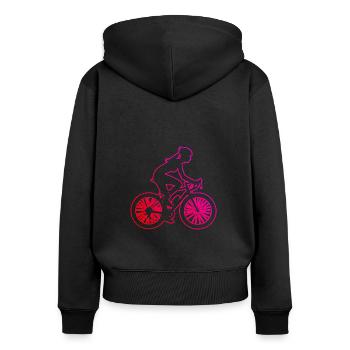 Vélo Vélo Vélo Femme - Sweat à capuche zippé Premium bio Femme - noir - Dos - Julia (174cm)