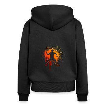 Racquetball Games Women Men Pickleball - Women's Premium Organic Zip Hoodie - black - Back - Julia (174cm)