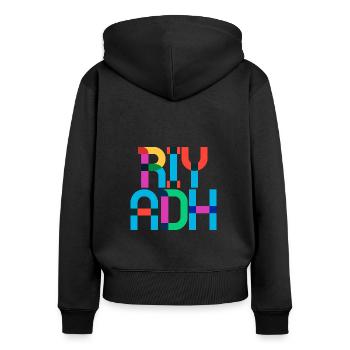 Riyadh Saudi Arabia CMYK Pop Art Style - Women's Premium Organic Zip Hoodie - black - Back - Julia (174cm)
