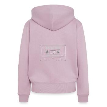 2000 Birthday Mixtape Cassette Retro - Sweat à capuche zippé Premium bio Femme - rose poudré - Dos - Julia (174cm)