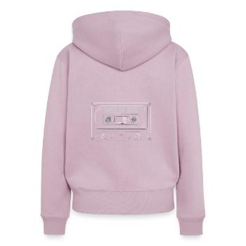 1973 Birthday Mixtape Cassette Retro - Sweat à capuche zippé Premium bio Femme - rose poudré - Dos - Julia (174cm)