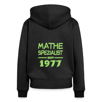 Mathespezialist 1977 - Frauen Premium Bio Zip Hoodie - Schwarz - Hinten - Julia (174cm)