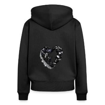 Valentinstag Herz Liebe Liebesbeweis Gefühle - Frauen Premium Bio Zip Hoodie - Schwarz - Hinten - Julia (174cm)
