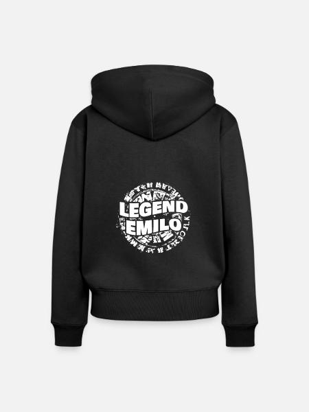 Mann Emilo - Frauen Premium Bio Zip Hoodie - Schwarz
