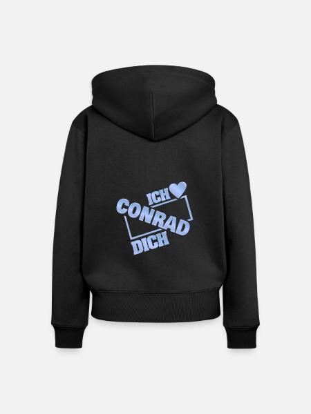 Geschenk für Conrad - Frauen Premium Bio Zip Hoodie - Schwarz