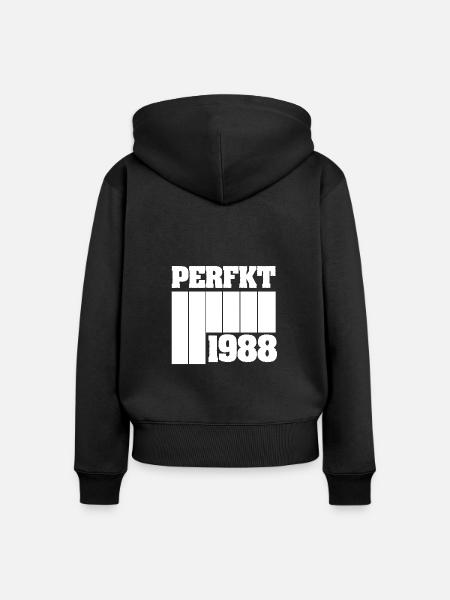 Perfekt 1988 - Frauen Premium Bio Zip Hoodie - Schwarz