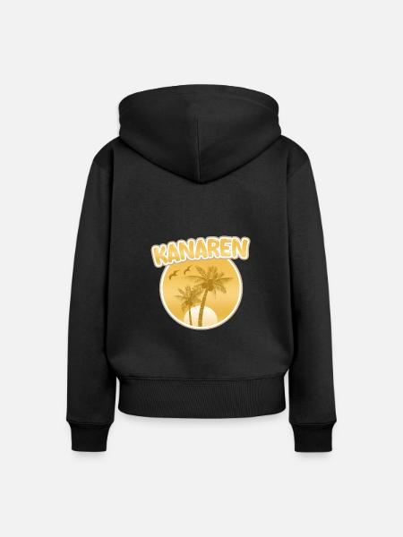 Urlaub Kanaren - Frauen Premium Bio Zip Hoodie - Schwarz