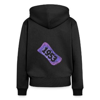 1953 - Frauen Premium Bio Zip Hoodie - Schwarz - Hinten - Julia (174cm)