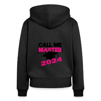 Master 2024 Masterabschluss Sponsion Absolvent - Frauen Premium Bio Zip Hoodie - Schwarz - Hinten - Julia (174cm)